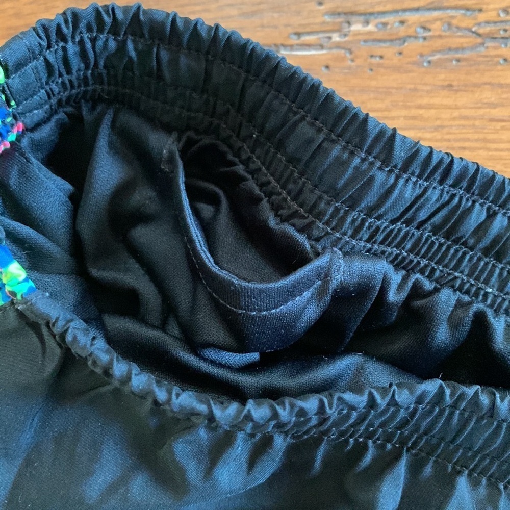 Nike Dri Fit Running Shorts Women's Black & Neon Swoosh Built-in Liner Size L - Picture 9 of 9